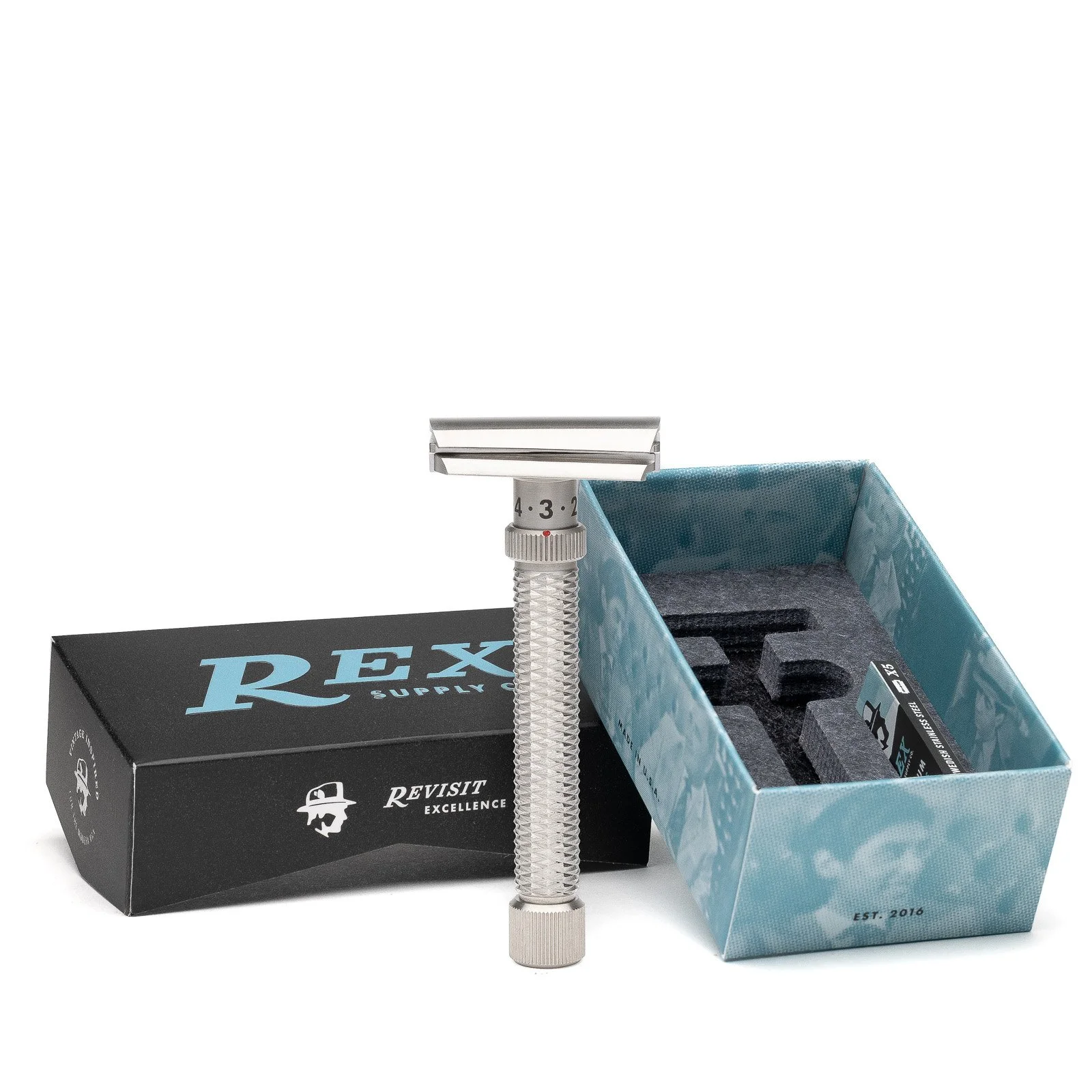 Rex Supply Co. Konsul XL Slant Adjustable Stainless Steel DE Razor